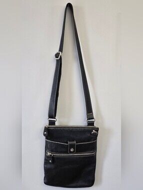 Roots Black Vintage Crossbody Bag with Silver Hardware